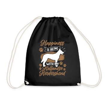 Hollandse Herdershond est heureux - Sac de sport léger - noir - Devant