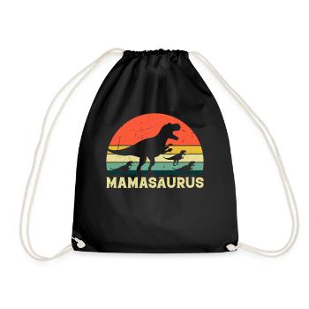 Mamasaurus avec trois enfants - Mama Dinosaur Mamasau - Sac de sport léger - noir - Devant