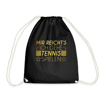 Tennis Spruch - Turnbeutel - Schwarz - Vorne