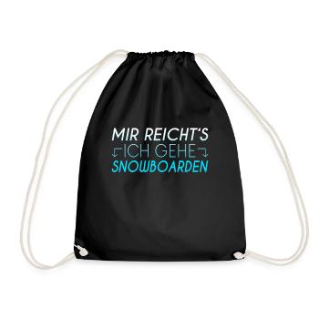 Snowboarden Spruch - Turnbeutel - Schwarz - Vorne
