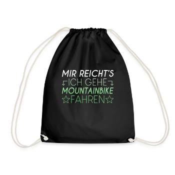 Mountainbike Spruch - Turnbeutel - Schwarz - Vorne