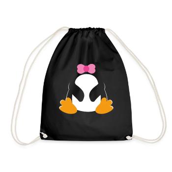 Penguin Costume Zoo Animal Beak Zookeeper Kids - Drawstring Bag - black - Front