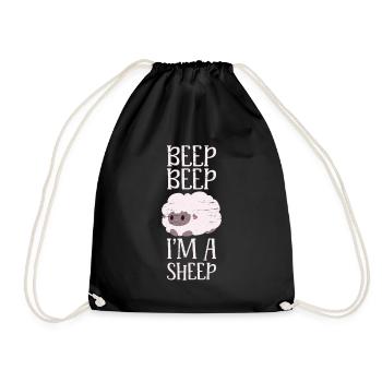 Beep Beep I'm A Sheep Livestock Herd Farm Wool - Drawstring Bag - black - Front