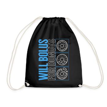 Will bolus for donuts Shirt, Type One Diabetes - Drawstring Bag - black - Front