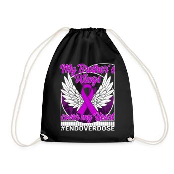 Drug Overdose Awareness Shirt, die Flügel meines Bruders - Turnbeutel - Schwarz - Vorne