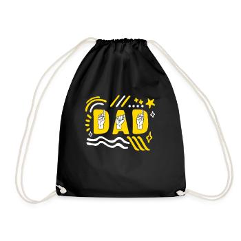 Chemise du Mois de la sensibilisation aux sourds, papa ASL Fête des pères - Sac de sport léger - noir - Devant