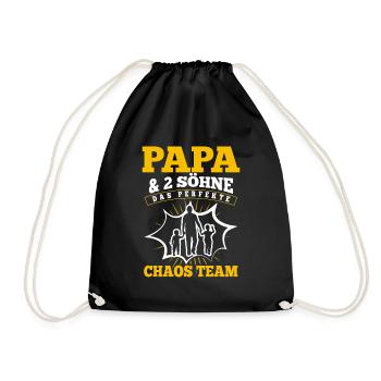 Papa Und Sohn Nicht Immer Auge In Auge Aber Immer - Turnbeutel - Schwarz - Vorne