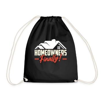 Homeowner Finally Landlord Homeowner House - Drawstring Bag - black - Front