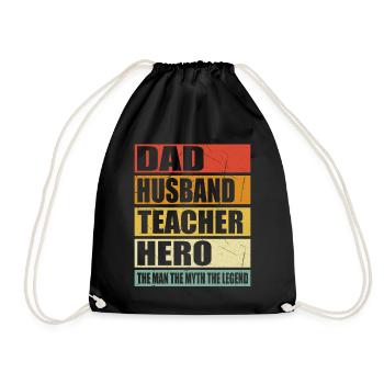 Père Mari Enseignant Héros - Sac de sport léger - noir - Devant