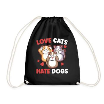Chers chats Détestez les chiens Chat Amoureux des animaux de compagnie - Sac de sport léger - noir - Devant