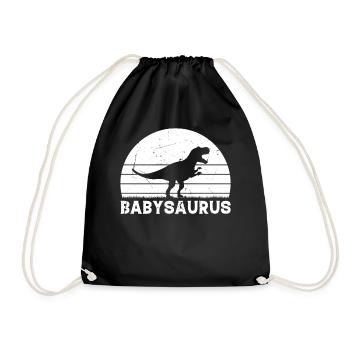 Baby Saurus Newborn Baby Dinosaur Baby Dino Babysa - Drawstring Bag - black - Front