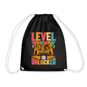 Level 16 Freigeschaltet Awesome seit 2007 Funny Gamer - Turnbeutel - Schwarz - Vorne