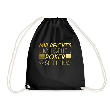 Poker Spruch - Turnbeutel - Schwarz - Vorne