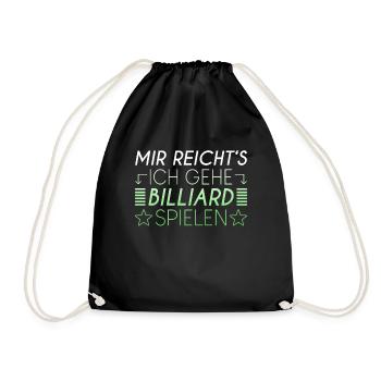 Billiard Spruch - Turnbeutel - Schwarz - Vorne