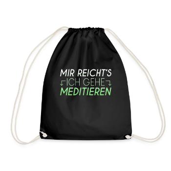 Meditieren Spruch - Turnbeutel - Schwarz - Vorne