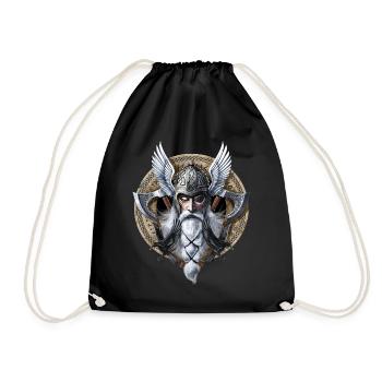 Viking Warrior God Odin - Drawstring Bag - black - Front