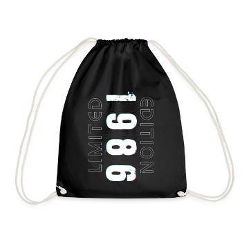 Limited Edition Year of Birth 1986 Gift Men - Drawstring Bag - black - Front