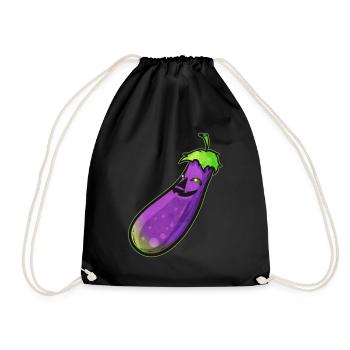 Eggplant Aubergine Jack O Lantern Face Costume - Turnbeutel - Schwarz - Vorne
