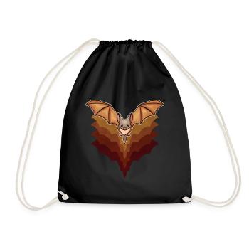 Cute Kawaii Bat Flying Halloween - Turnbeutel - Schwarz - Vorne