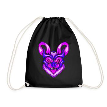 Blue And Purple Scary Evil Bat Halloween - Turnbeutel - Schwarz - Vorne