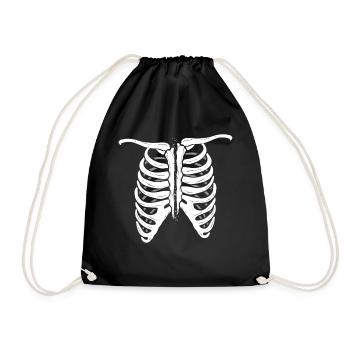 Skeleton Bones Of Torso Rips Costume Halloween - Drawstring Bag - black - Front