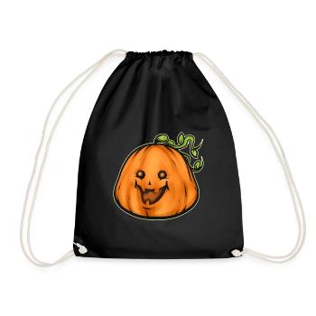 Cute Kawaii Smiling Halloween Pumpkin - Turnbeutel - Schwarz - Vorne