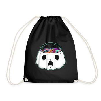 Sweets Bucket Scary Afraid Ghost Collecting On - Turnbeutel - Schwarz - Vorne