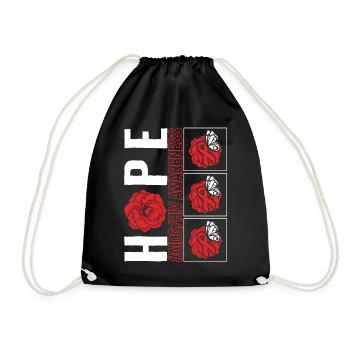 HIV AIDS Awareness Month Shirt, Hope Butterfly - Drawstring Bag - black - Front