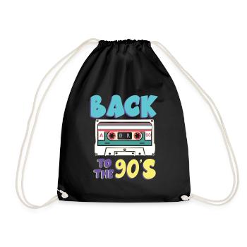 Back To The 90s Jahren Kassette Musik - Turnbeutel - Schwarz - Vorne