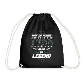 Man of Honor Year of Birth 1986 Camouflage Gift - Drawstring Bag - black - Front