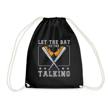 Let The Bat Do The Talking Baseball - Turnbeutel - Schwarz - Vorne