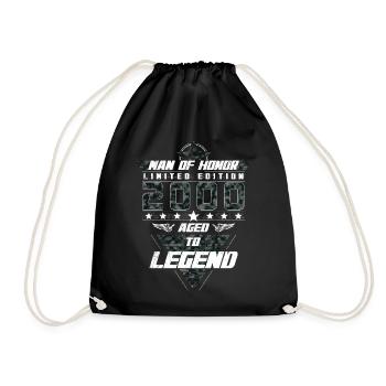 Man of Honor Year of Birth 2000 Camouflage Gift - Drawstring Bag - black - Front