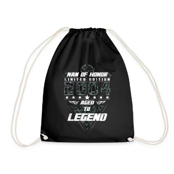 Man of Honor Year of Birth 2004 Camouflage Gift - Drawstring Bag - black - Front