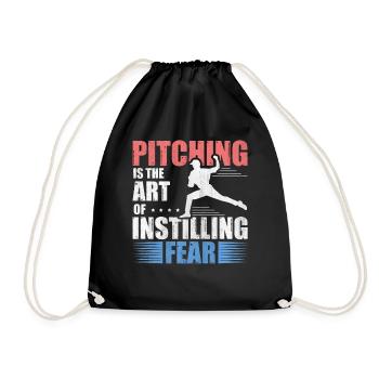 Pitching Is The Art of Instilling Fear Baseball - Turnbeutel - Schwarz - Vorne