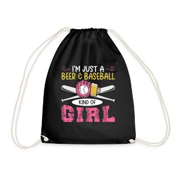 Je suis juste une bière et un baseball genre de fille de baseball - Sac de sport léger - noir - Devant