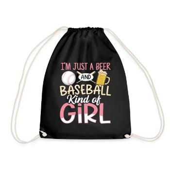 Je suis juste une bière et un baseball genre de fille de baseball - Sac de sport léger - noir - Devant