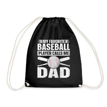 My Favorite Baseball Player Calls Me Dad Baseball - Turnbeutel - Schwarz - Vorne