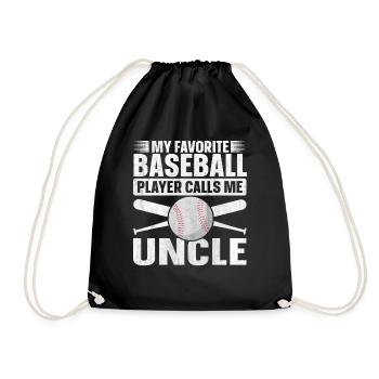 My Favorite Baseball Player Calls Me Uncle - Drawstring Bag - black - Front