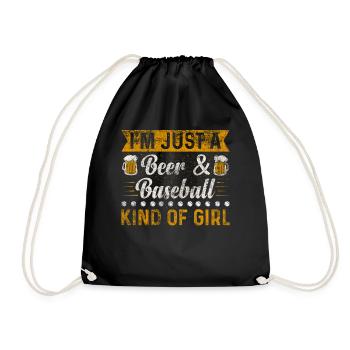 Je suis juste une bière et un baseball genre de fille de baseball - Sac de sport léger - noir - Devant