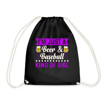 Je suis juste une bière et un baseball genre de fille de baseball - Sac de sport léger - noir - Devant