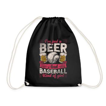 Je suis juste une bière et un baseball genre de fille de baseball - Sac de sport léger - noir - Devant