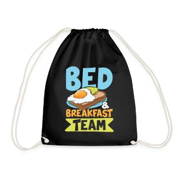 Bed Breakfast Team für Frühaufsteher Männer und - Turnbeutel - Schwarz - Vorne