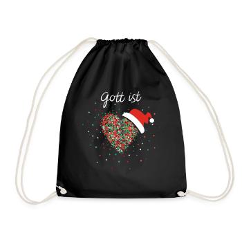 Jesus Glaube Christ Weihnachtsgeschenk Nikolaus - Turnbeutel - Schwarz - Vorne