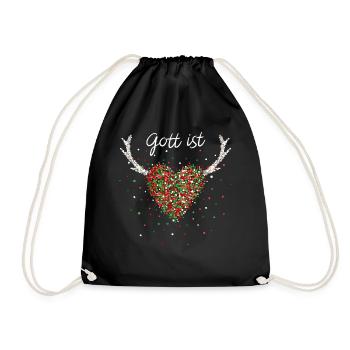 Gott ist Liebe Jesus Glaube Weihnachtszeit Advent - Turnbeutel - Schwarz - Vorne