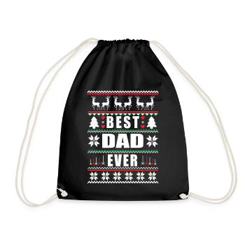 Drôle de Noël moche Meilleur père de tous les temps - Sac de sport léger - noir - Devant