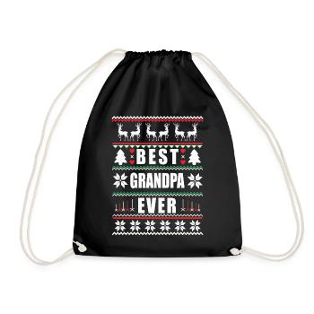 Funny Ugly Christmas Best Grandpa Ever - Turnbeutel - Schwarz - Vorne