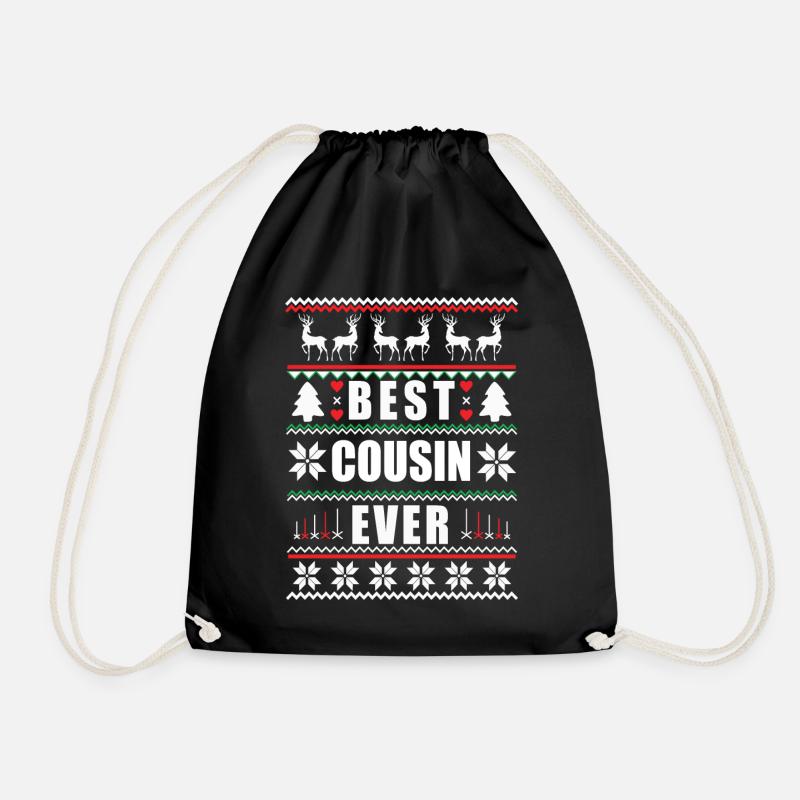 Funny Ugly Christmas Best Cousin Ever - Turnbeutel - Schwarz