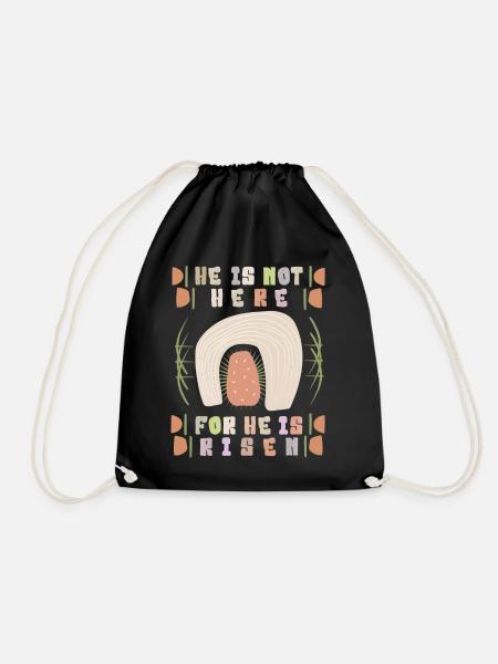 Ascension of Jesus, Bible Saying, Resurrection - Drawstring Bag - black