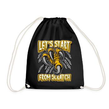 Claw, dinosaur claw funny saying, pun - Drawstring Bag - black - Front