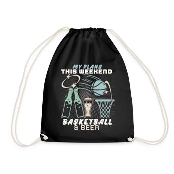 Basketball and beer funny saying, weekend - Drawstring Bag - black - Front